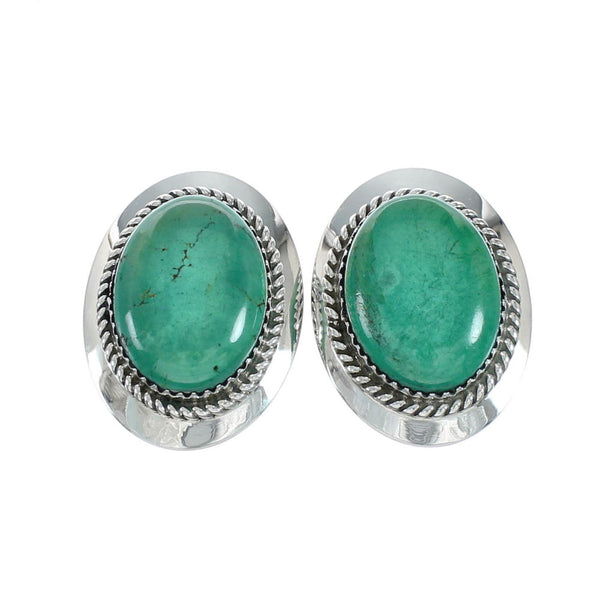 Genuine Turquoise Navajo Sterling Silver Post Earrings X11329